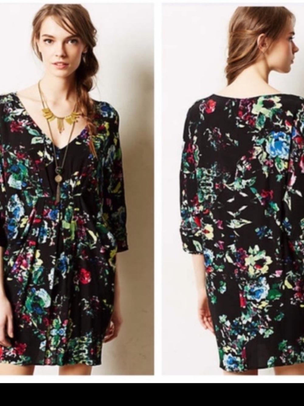 ANTHROPOLOGIE Maeve Petal Palette Tunic Bohemian Whimsigoth
